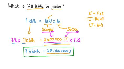 joules to kwh formula.